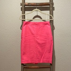 Hot pink pencil skirt.